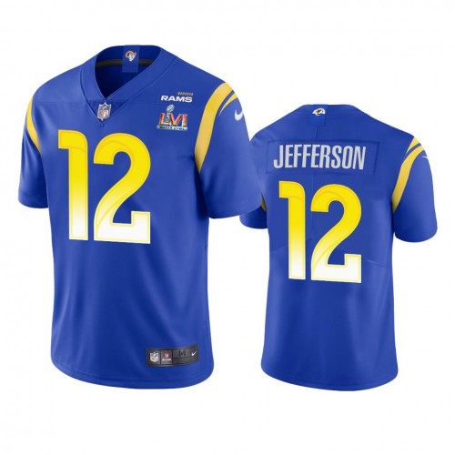 Los Angeles Los Angeles Rams #12 Van Jefferson Men's Super Bowl LVI Patch Vapor Limited Jersey - Royal Men's
