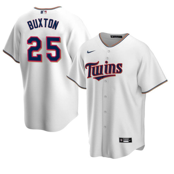 Men's Youth Women Minnesota Twins 25 Replica 2020 White Home Byron Buxton Jersey