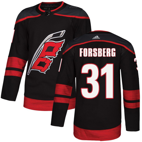 Adidas Carolina Hurricanes #31 Anton Forsberg Black Alternate Authentic Stitched Youth Jersey Youth