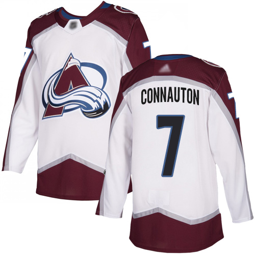 Adidas Colorado Avalanche #7 Kevin Connauton White Road Authentic Stitched Jersey Men's