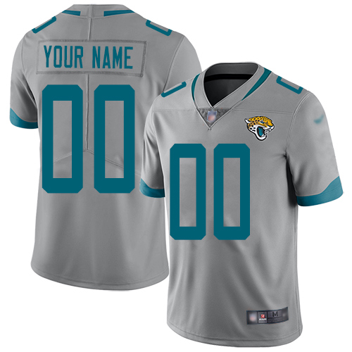 Jacksonville Jaguars Customized Silver Men's Stitched Limited Inverted Legend Jersey