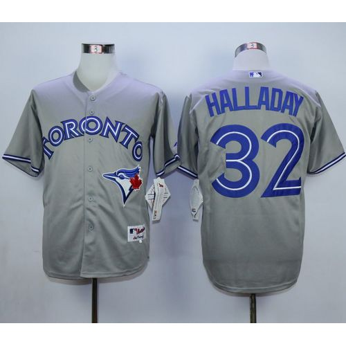 Toronto Blue Jays #32 Roy Halladay Grey Cool Base Stitched Jersey Men's