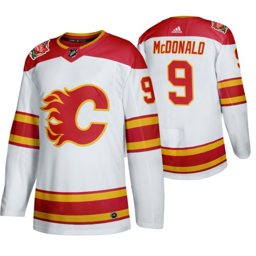Calgary Calgary Flames #9 Lanny Mcdonald Men's 2019-20 Heritage Classic Authentic White Stitched Jersey Men's