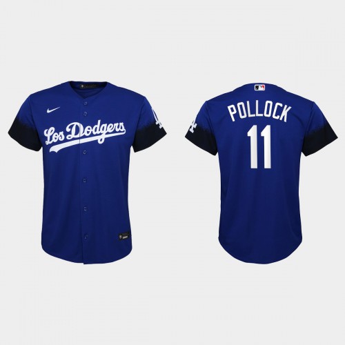 Los Angeles Los Angeles Dodgers #11 A.J. Pollock Youth 2021 City Connect Jersey Royal Youth