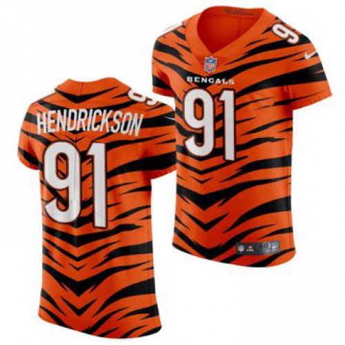 Cincinnati Bengals #91 Trey Hendrickson Men's 2021-22 Orange City Edition Elite Jersey Men's