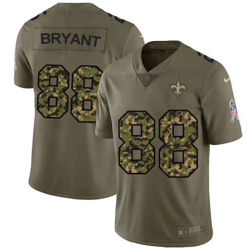 New Orleans Saints #88 Dez Bryant Olive/Camo Men's Stitched Limited 2017 Salute To Service Jersey Men's
