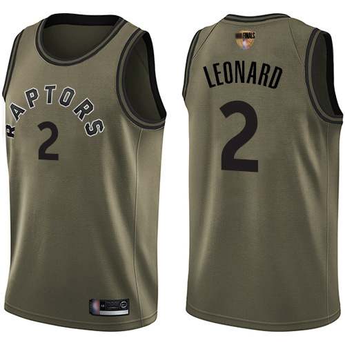 Toronto Raptors #2 Kawhi Leonard Green 2019 Finals Bound Youth Swingman Salute to Service Jersey Youth