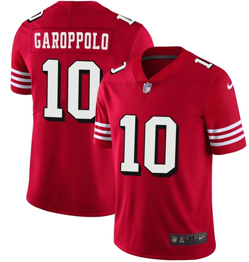 49ers #10 Jimmy Garoppolo Red Team Color Men's Stitched Vapor Untouchable Limited II Jersey