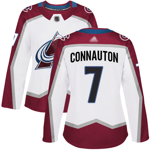 Adidas Colorado Avalanche #7 Kevin Connauton White Road Authentic Women's Stitched Jersey Womens