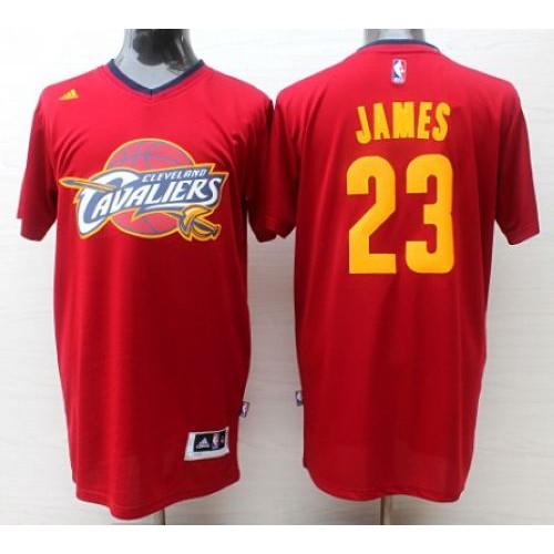 Cleveland Cavaliers #23 LeBron James Red Short Sleeve Fashion Stitched Jersey Mens