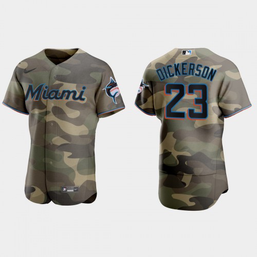 Miami Miami Marlins #23 Corey Dickerson Men's 2021 Armed Forces Day Authentic Jersey -Camo Men's