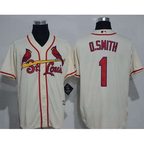 St.Louis Cardinals #1 Ozzie Smith Cream New Cool Base Stitched Jersey Men's