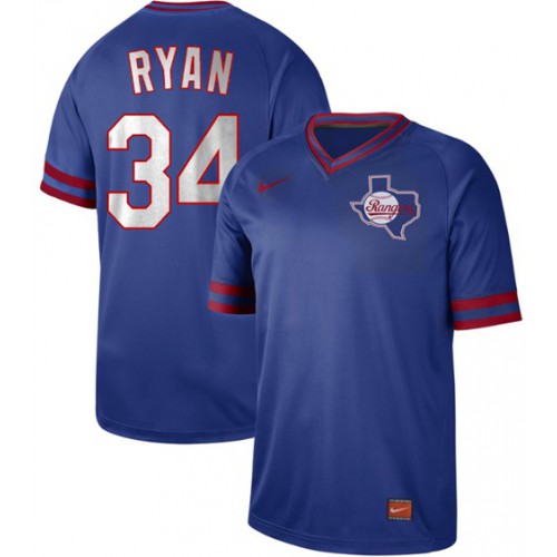 Texas Rangers #34 Nolan Ryan Royal Authentic Cooperstown Collection Stitched Jersey Men's
