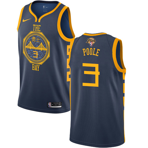 Golden State Warriors #3 Jordan Poole Navy Swingman City Edition Youth 2022 Finals Jersey Youth