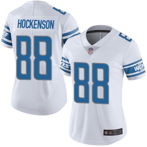 Detroit Lions #88 T.J. Hockenson White Women's Stitched Vapor Untouchable Limited Jersey Womens