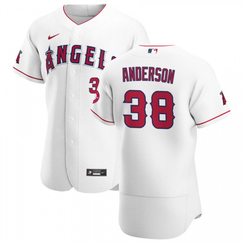 Los Angeles Los Angeles Angels #38 Justin Anderson Men's White Home 2020 Authentic Player Jersey Men's