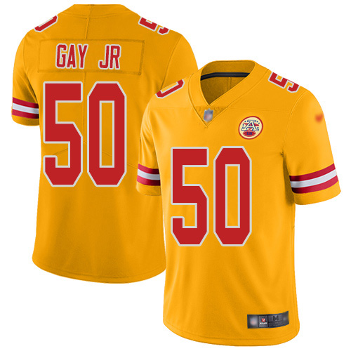 Kansas City Chiefs #50 Willie Gay Jr. Gold Youth Stitched Limited Inverted Legend Jersey Youth
