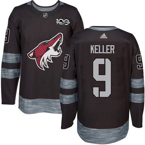 Adidas Arizona Coyotes #9 Clayton Keller Black 1917-2017 100th Anniversary Stitched Jersey Men's