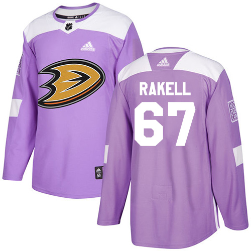 Adidas Anaheim Ducks #67 Rickard Rakell Purple Authentic Fights Cancer Stitched Jersey Men's