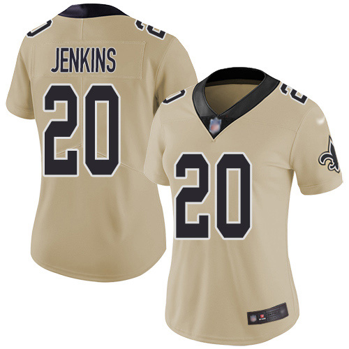 New Orleans Saints #20 Janoris Jenkins Gold Women's Stitched Limited Inverted Legend Jersey Womens