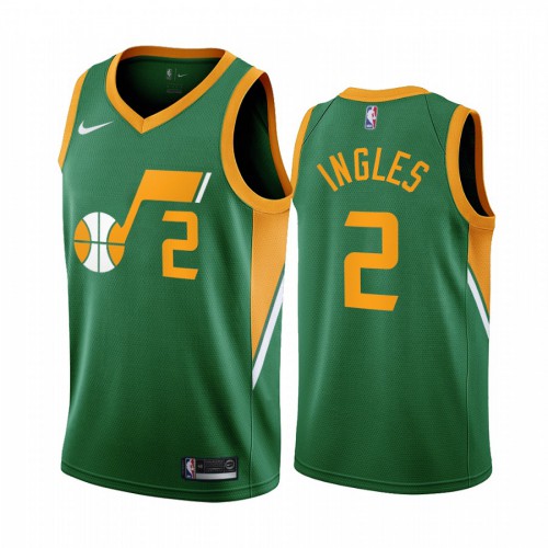 Utah Utah Jazz #2 Joe Ingles Green Swingman 2020-21 Earned Edition Jersey Mens