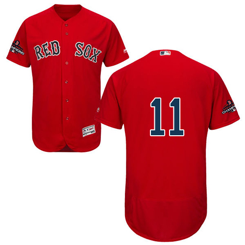 Boston Red Sox #11 Rafael Devers Red Flexbase Authentic Collection 2018 World Series Champions Stitched Jersey Men's