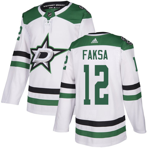 Adidas Dallas Stars #12 Radek Faksa White Road Authentic Youth Stitched Jersey Youth