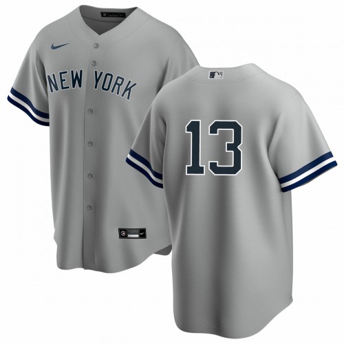 New York New York Yankees #13 Joey Gallo Men's Gray Road Jersey - No Name Men's
