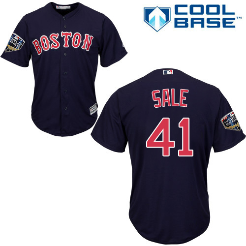 Boston Red Sox #41 Chris Sale Navy Blue Cool Base 2018 World Series Stitched Youth Jersey Youth