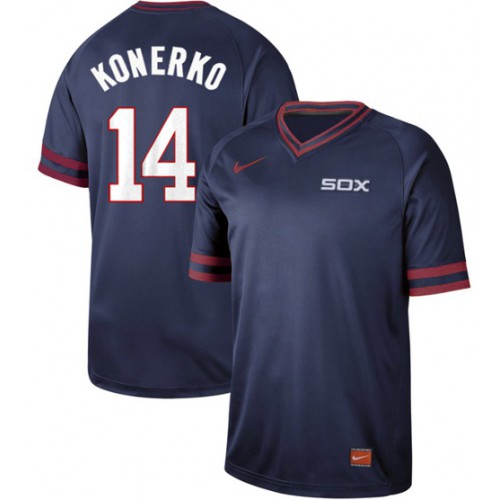 Chicago White Sox #14 Paul Konerko Navy Authentic Cooperstown Collection Stitched Jerseys Men's