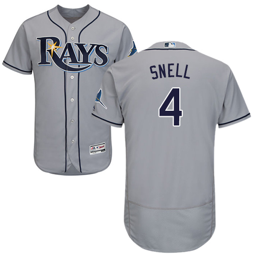 Tampa Bay Rays #4 Blake Snell Grey Flexbase Authentic Collection Stitched Jersey Men's