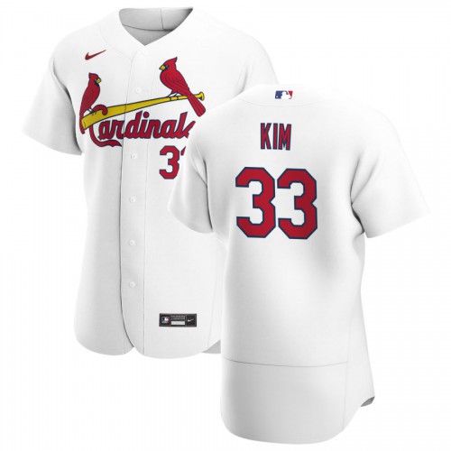 St. Louis St.Louis Cardinals #33 Kwang Hyun Kim Men's White Home 2020 Authentic Player Jersey Men's