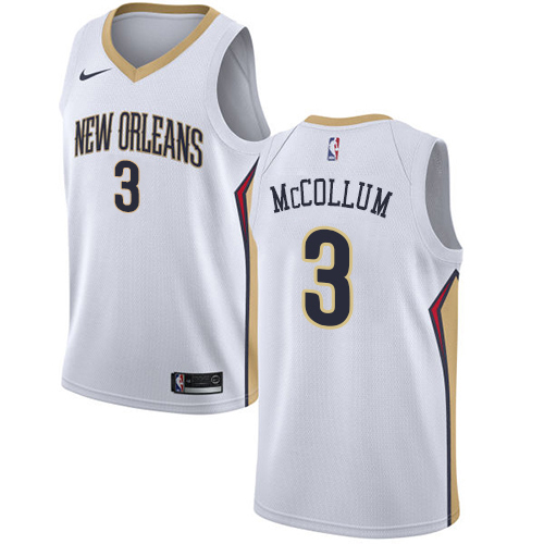 New Orleans Pelicans #3 C.J. McCollum White Youth Swingman Association Edition Jersey Youth