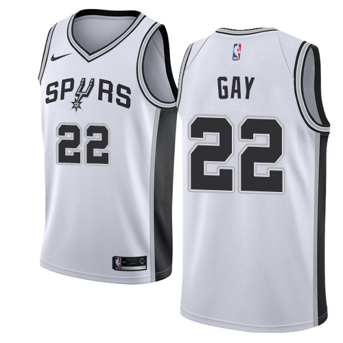 San Antonio Spurs #22 Rudy Gay White Swingman Association Edition Jersey Mens