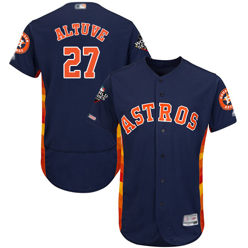 Houston Astros #27 Jose Altuve Navy Blue Flexbase Authentic Collection 2019 World Series Bound Stitched Jersey Men's