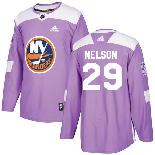Adidas New York Islanders #29 Brock Nelson Purple Authentic Fights Cancer Stitched Jersey Men's