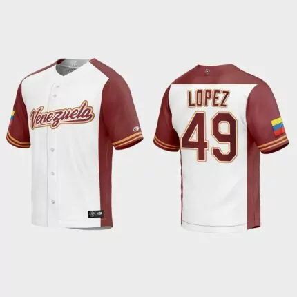 Pablo Lopez Venezuela Baseball 2023 World Baseball Classic Replica Jersey – White