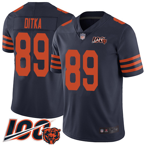 Bears #89 Mike Ditka Navy Blue Alternate Men's Stitched 100th Season Vapor Limited Jersey