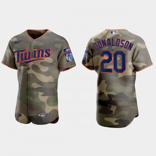 Minnesota Minnesota Twins #20 Josh Donaldson Men's 2021 Armed Forces Day Authentic Jersey -Camo Men's