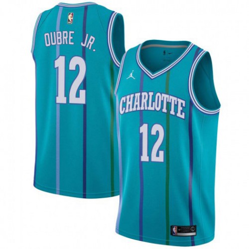 Charlotte Hornets #12 Kelly Oubre Jr. Aqua Jordan Swingman Hardwood Classics Jersey Mens