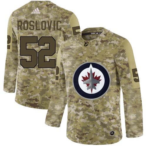 Adidas Winnipeg Jets #52 Jack Roslovic Camo Authentic Stitched Jersey Men's
