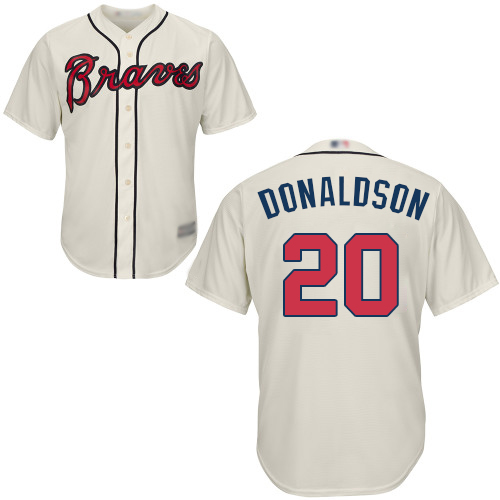 Atlanta Braves #20 Josh Donaldson Cream Cool Base Stitched Youth Jersey Youth