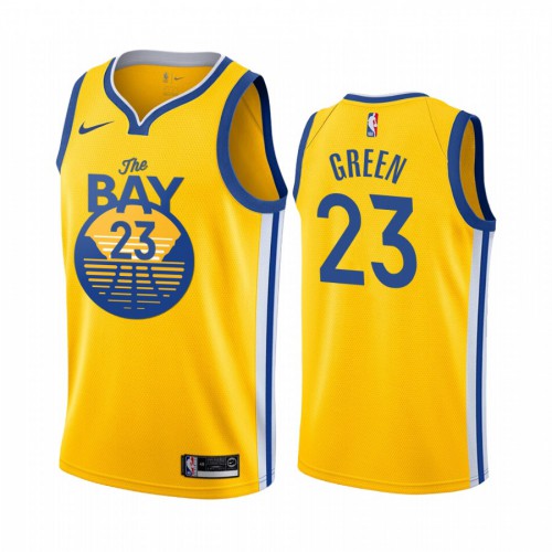 Golden State Warriors #23 Draymond Green 2019-20 Mens Yellow The Bay City Edition Jersey Mens