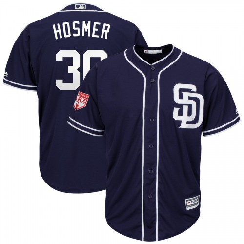 San Diego Padres #30 Eric Hosmer Navy 2019 Spring Training Cool Base Stitched Jersey Men's