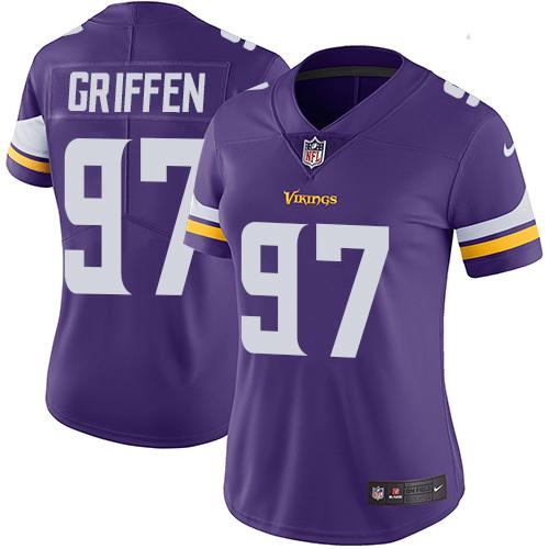 Minnesota Vikings #97 Everson Griffen Purple Team Color Women's Stitched Vapor Untouchable Limited Jersey Womens