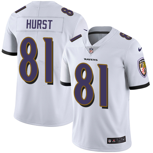 Baltimore Ravens #81 Hayden Hurst White Men's Stitched Vapor Untouchable Limited Jersey Men's