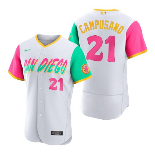 San Diego San Diego Padres #21 Luis Campusano 2022 City Connect Men's Authentic Jersey - White Men's
