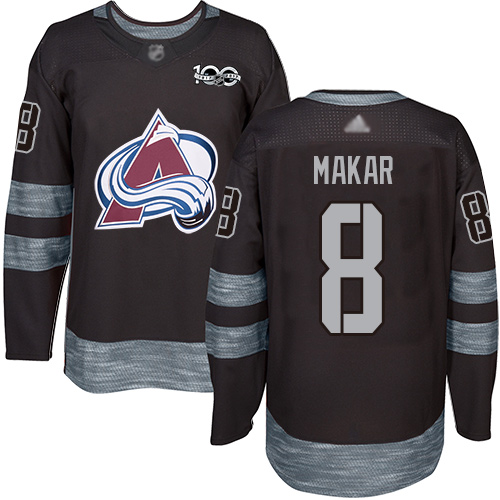 Adidas Colorado Avalanche #8 Cale Makar Black 1917-2017 100th Anniversary Stitched Jersey Men's