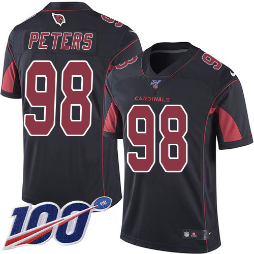 Arizona Cardinals #98 Corey Peters Black Men's Stitched Limited Rush 100th Season Jersey Men's