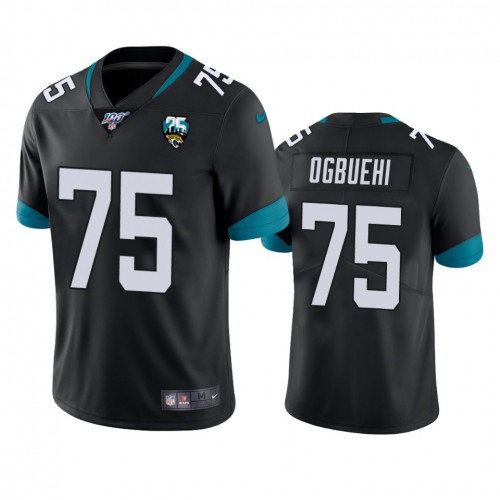 Jacksonville Jaguars #75 Cedric Ogbuehi Black 25th Anniversary Vapor Limited Stitched 100th Season Jersey Men's